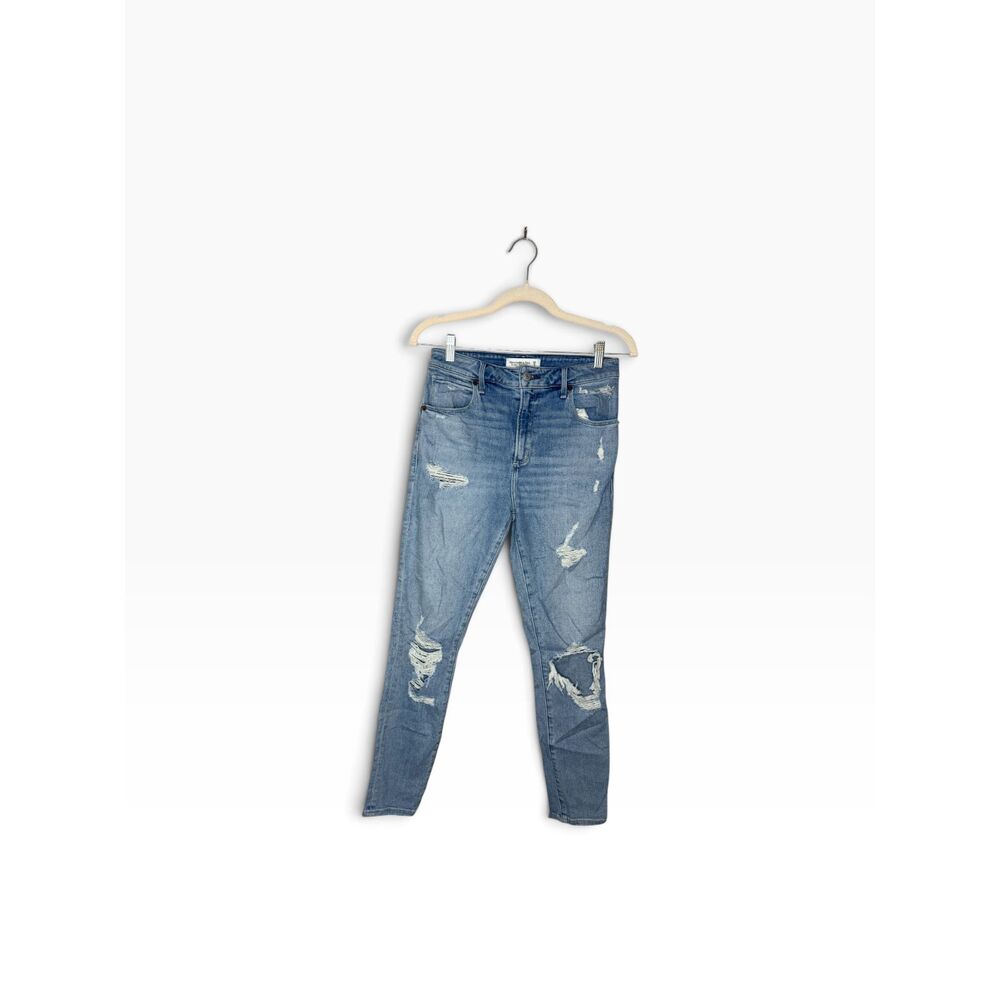 Abercrombie & Fitch Super Skinny Ankle High Rise Distressed Jeans 28 6R